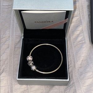 Pandora Unique Snowflake Bangle with Charms